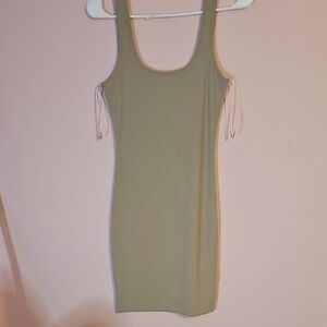 Sleek Olive Green Sleeveless Dress